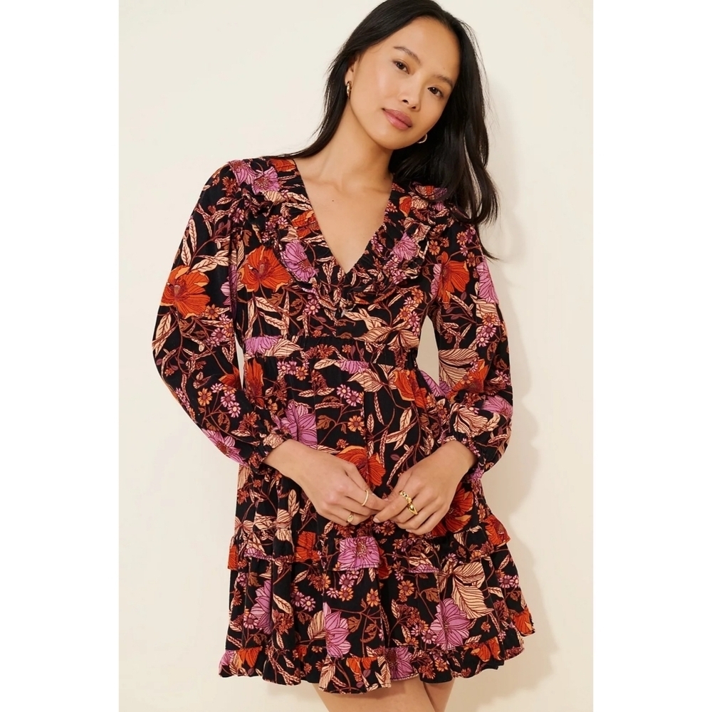 Anthropologie Pilcro Tiered Corduroy Dress Size Small